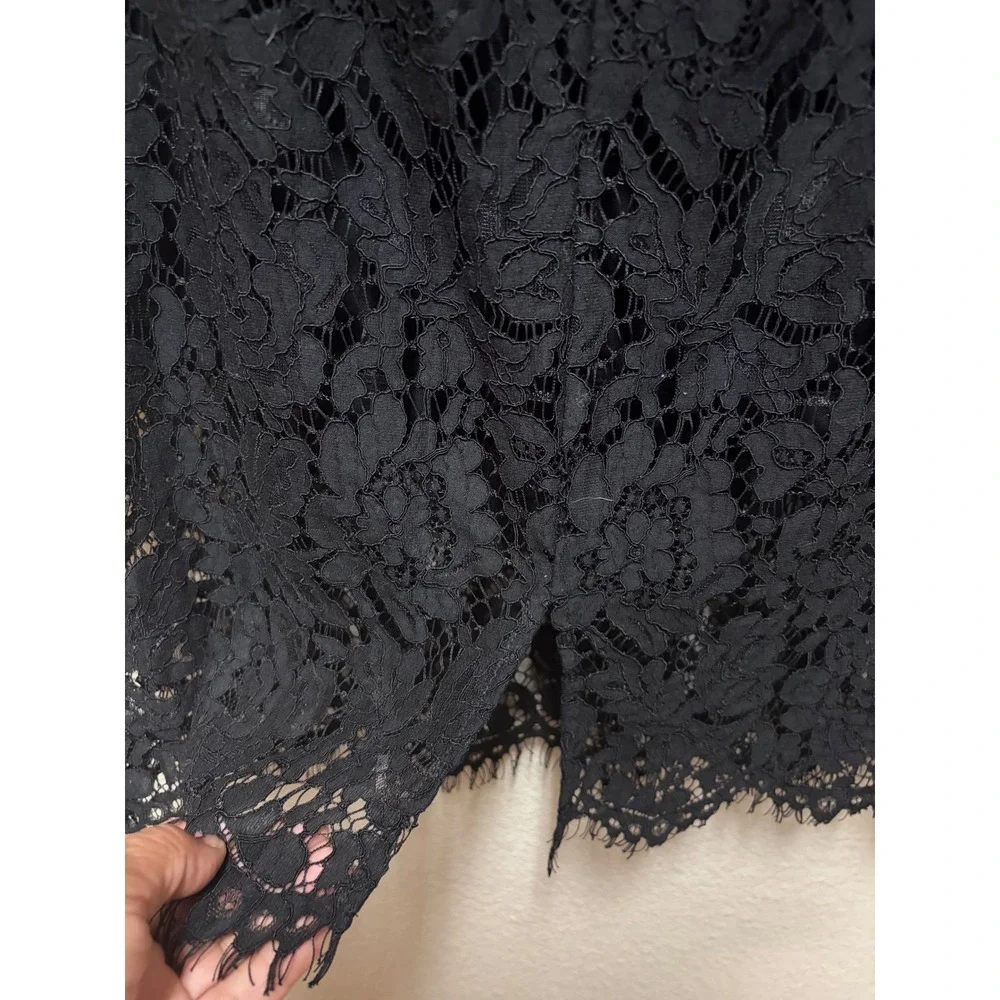 Umgee USA Black Lace Floral Embroidered Bell Sleeve Sheath Dress L5047 Large